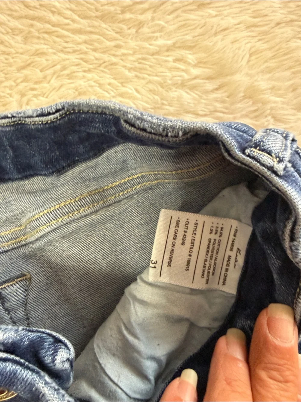 KanCan Women's Dark Blue Boyfriend Jeans with Button-Fly